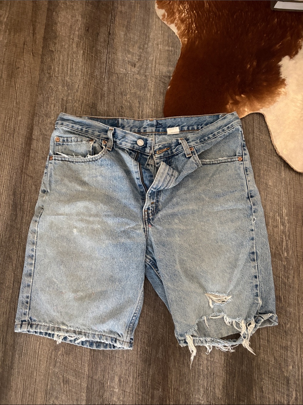 Levi's vintage Light Blue Distressed Denim Cutoff Shorts